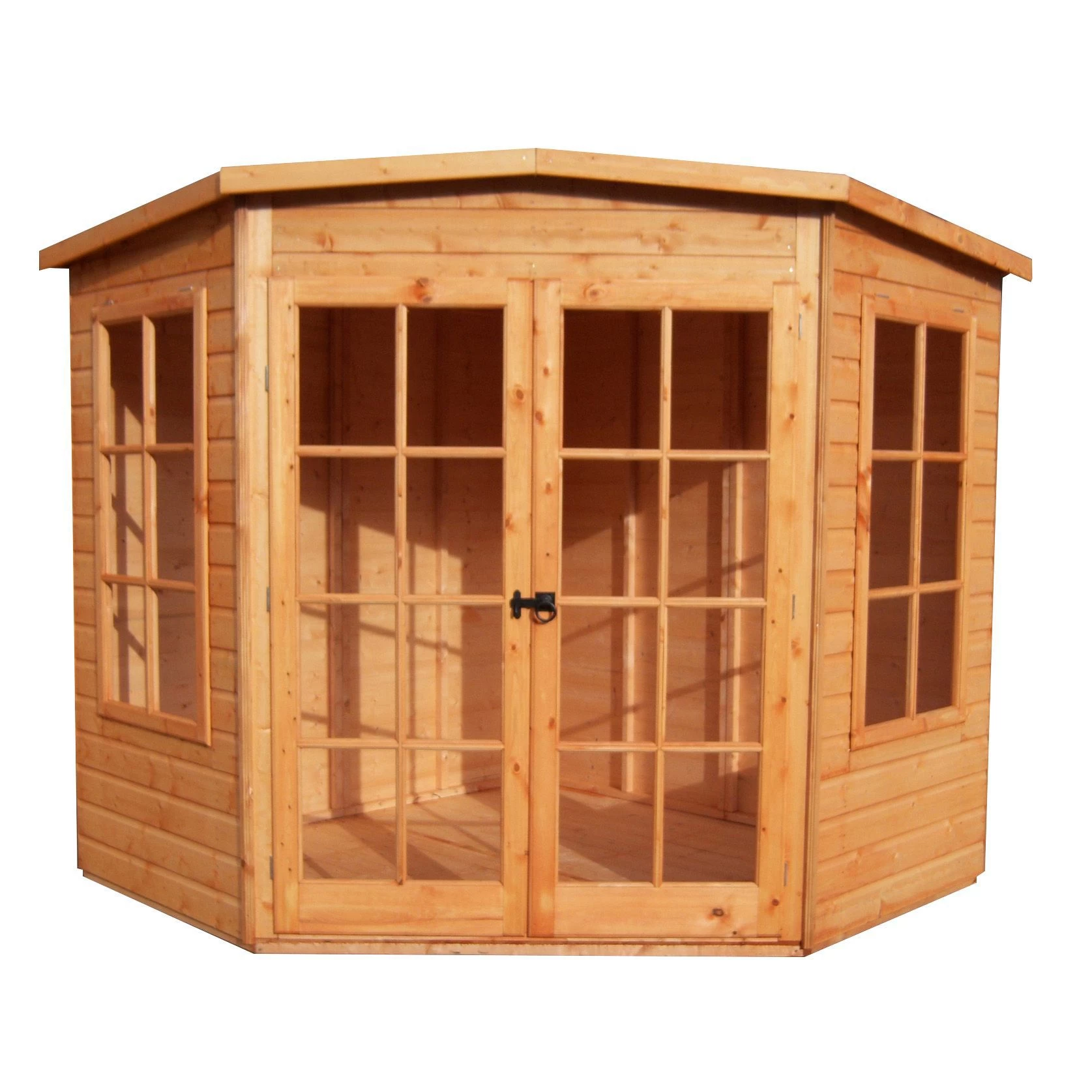 Shire Hampton 10x10 Toughened Glass Pent Shiplap Wooden Summer House - Base Not Included 3 Shire Hampton 10x10 Toughened Glass Pent Shiplap Wooden Summer House - Base Not Included