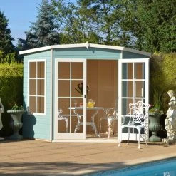 Shire Hampton 7x7 Toughened Glass Pent Shiplap Wooden Summer House - Base Not Included -Gardens and Outdoor Stores shire hampton 7x7 toughened glass pent shiplap wooden summer house base not included5019804111121 03i bq