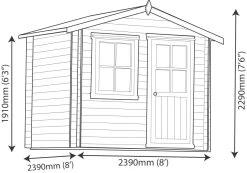 Shire Hartley 8x8 Apex Tongue & Groove Wooden Cabin - Assembly Service Included -Gardens and Outdoor Stores shire hartley 8x8 apex tongue groove wooden cabin assembly service included5019804198818 03t