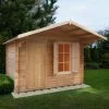Shire Hopton 10x12 Toughened Glass Apex Tongue & Groove Wooden Cabin - Base Not Included