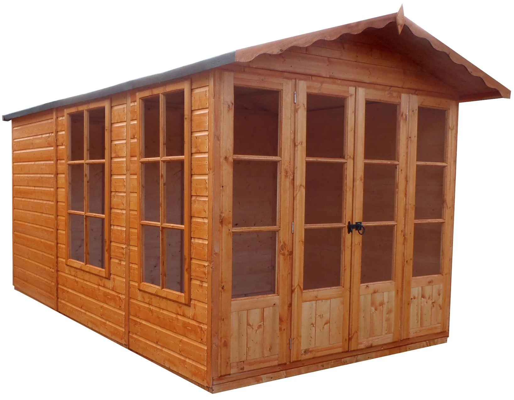 Shire Kensington 10x7 Glass Apex Shiplap Wooden Summer House - Base Not Included 4 Shire Kensington 10x7 Glass Apex Shiplap Wooden Summer House - Base Not Included - Image 2