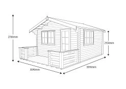 Shire Kinver 12x12 Glass Apex Tongue & Groove Wooden Cabin - Base Not Included -Gardens and Outdoor Stores shire kinver 12x12 glass apex tongue groove wooden cabin base not included5019804112173 03t