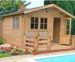 Shire Kinver 12x12 Glass Apex Tongue & Groove Wooden Cabin - Base Not Included -Gardens and Outdoor Stores shire kinver 12x12 glass apex tongue groove wooden cabin base not included5019804112173 04i