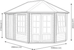 Shire Leygrove 14x10 Toughened Glass Apex Tongue & Groove Wooden Cabin - Base Not Included 18 Shire Leygrove 14x10 Toughened Glass Apex Tongue & Groove Wooden Cabin - Base Not Included -Gardens and Outdoor Stores shire leygrove 14x10 toughened glass apex tongue groove wooden cabin base not included5019804251407 02t