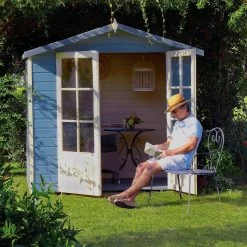 Shire Lumley 7x5 Toughened Glass Apex Shiplap Wooden Summer House - Base Included -Gardens and Outdoor Stores shire lumley 7x5 toughened glass apex shiplap wooden summer house base included5019804210282 02i bq