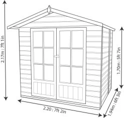 Shire Lumley 7x5 Toughened Glass Apex Shiplap Wooden Summer House - Base Included -Gardens and Outdoor Stores shire lumley 7x5 toughened glass apex shiplap wooden summer house base included5019804210282 02t