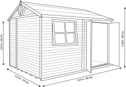 Shire Mammoth 10x7 Glass Apex Wooden Workshop - Base Not Included 9 Shire Mammoth 10x7 Glass Apex Wooden Workshop - Base Not Included -Gardens and Outdoor Stores shire mammoth 10x7 glass apex wooden workshop base not included5019804703180 03t
