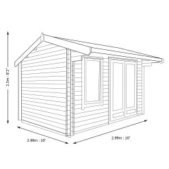 Shire Marlborough 10x10 Toughened Glass Apex Tongue & Groove Wooden Cabin - Base Not Included -Gardens and Outdoor Stores shire marlborough 10x10 toughened glass apex tongue groove wooden cabin base not included5019804112326 03t