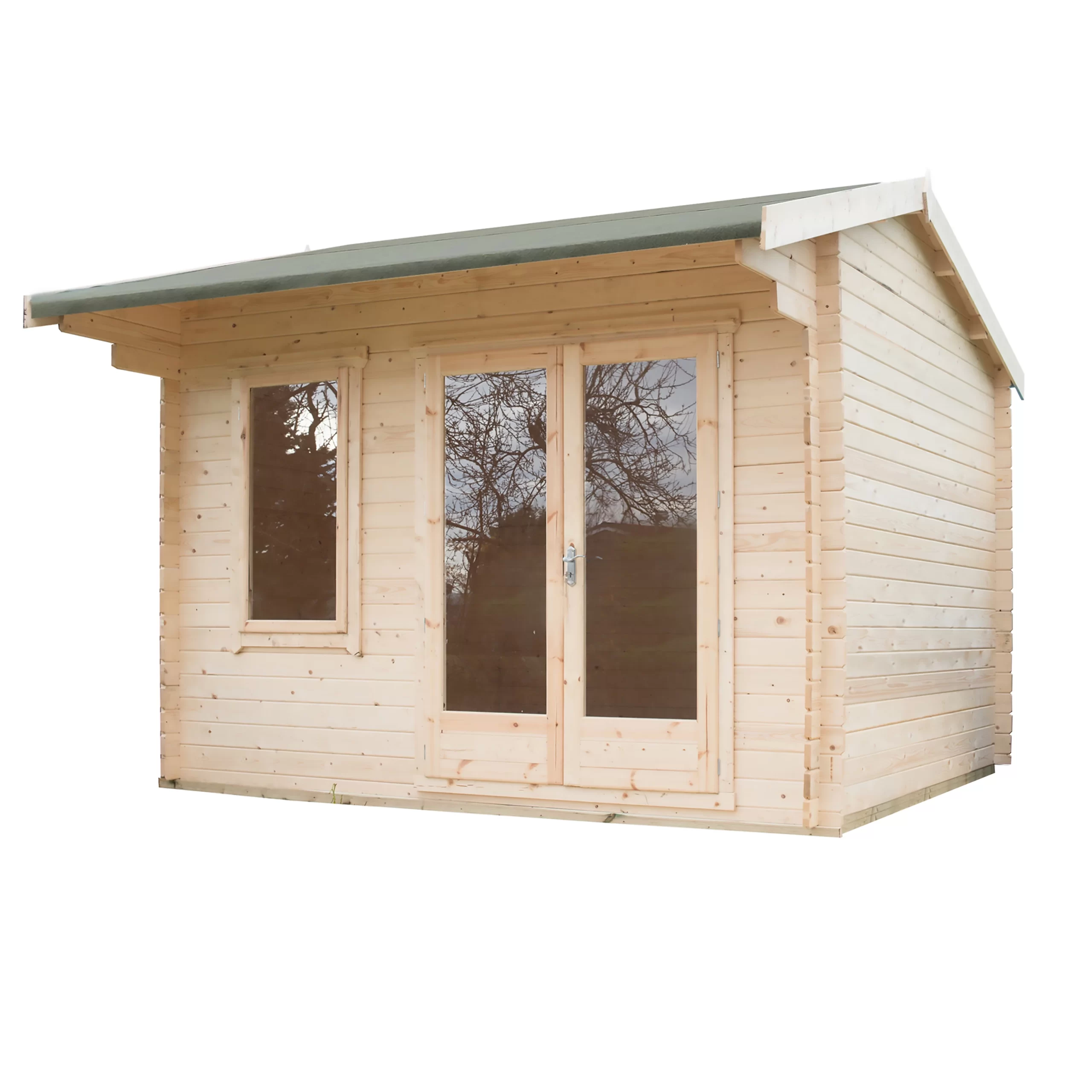 Shire Marlborough 10x12 Toughened Glass Apex Tongue & Groove Wooden Cabin - Base Not Included 5 Shire Marlborough 10x12 Toughened Glass Apex Tongue & Groove Wooden Cabin - Base Not Included - Image 3
