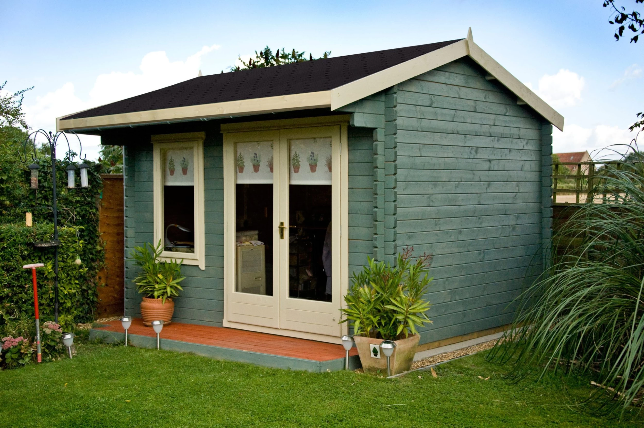 Shire Marlborough 12x14 Toughened Glass Apex Tongue & Groove Wooden Cabin - Base Not Included 4 Shire Marlborough 12x14 Toughened Glass Apex Tongue & Groove Wooden Cabin - Base Not Included - Image 2