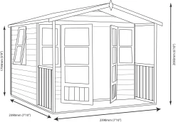 Shire Milton 8x9 Glass Apex Shiplap Wooden Summer House - Base Not Included -Gardens and Outdoor Stores shire milton 8x9 glass apex shiplap wooden summer house base not included5019804124800 03t