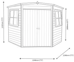 Shire Murrow 8x8 Ft Pent Shiplap Wooden 2 Door 2 Windows Shed With Floor -Gardens and Outdoor Stores shire murrow 8x8 ft pent shiplap wooden 2 door 2 windows shed with floor5019804883486 19bq