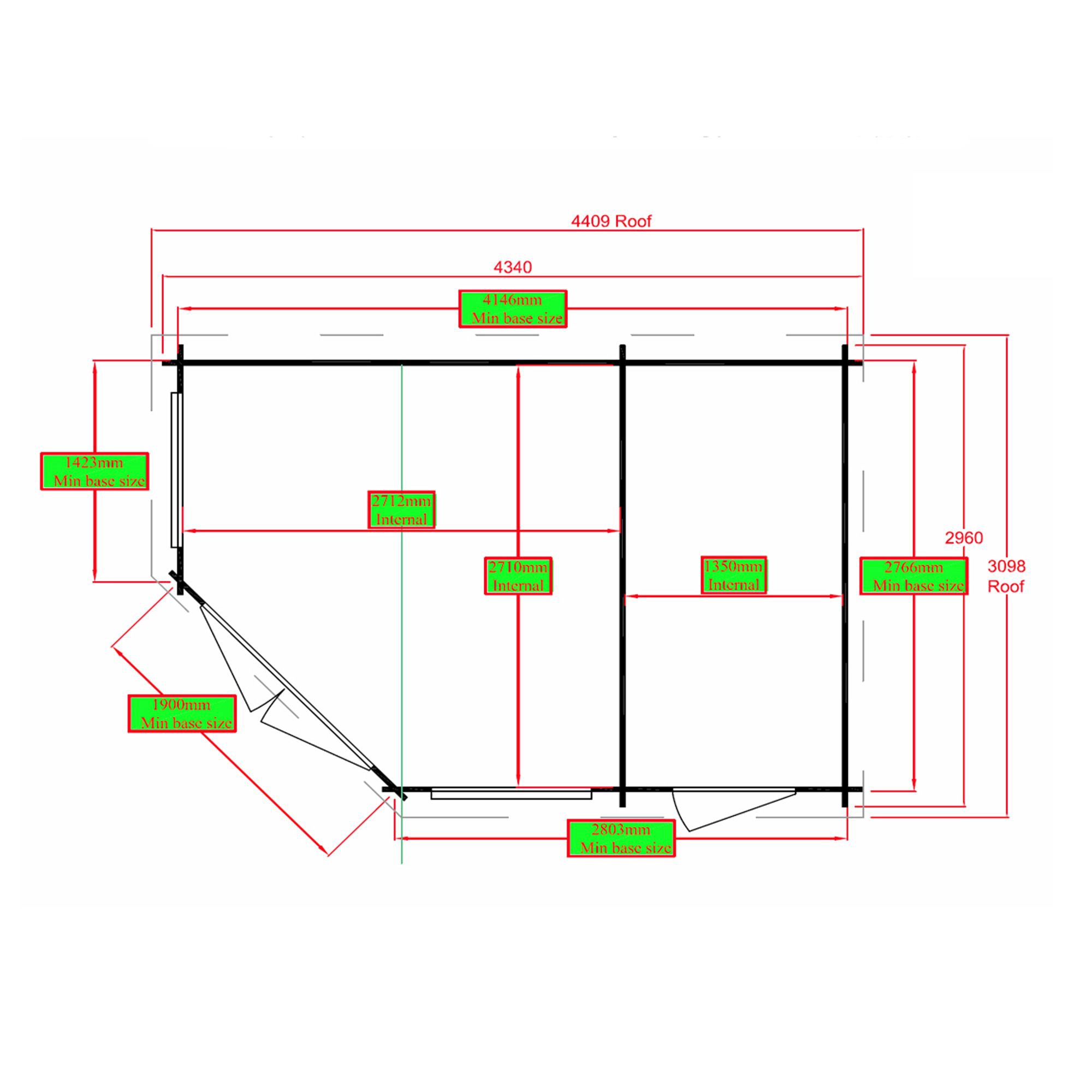 Shire Rowney 10x14 Ft Apex Tongue & Groove Wooden Cabin With Felt Tile Roof - Assembly Service Included 7 Shire Rowney 10x14 Ft Apex Tongue & Groove Wooden Cabin With Felt Tile Roof - Assembly Service Included - Image 5