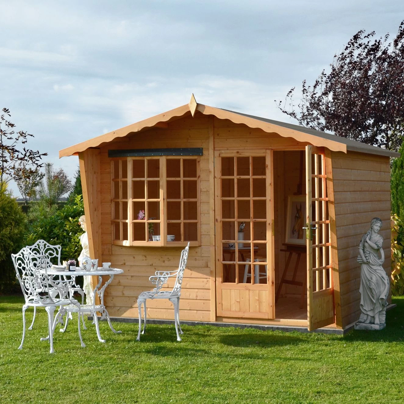 Shire Sandringham 10x6 Glass Apex Shiplap Wooden Summer House - Base Not Included 7 Shire Sandringham 10x6 Glass Apex Shiplap Wooden Summer House - Base Not Included - Image 5