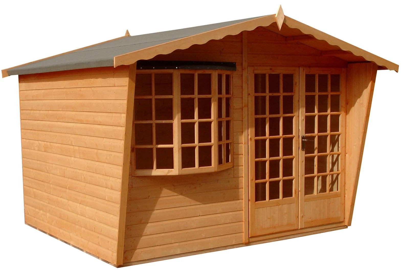 Shire Sandringham 10x8 Glass Apex Shiplap Wooden Summer House - Base Not Included 3 Shire Sandringham 10x8 Glass Apex Shiplap Wooden Summer House - Base Not Included