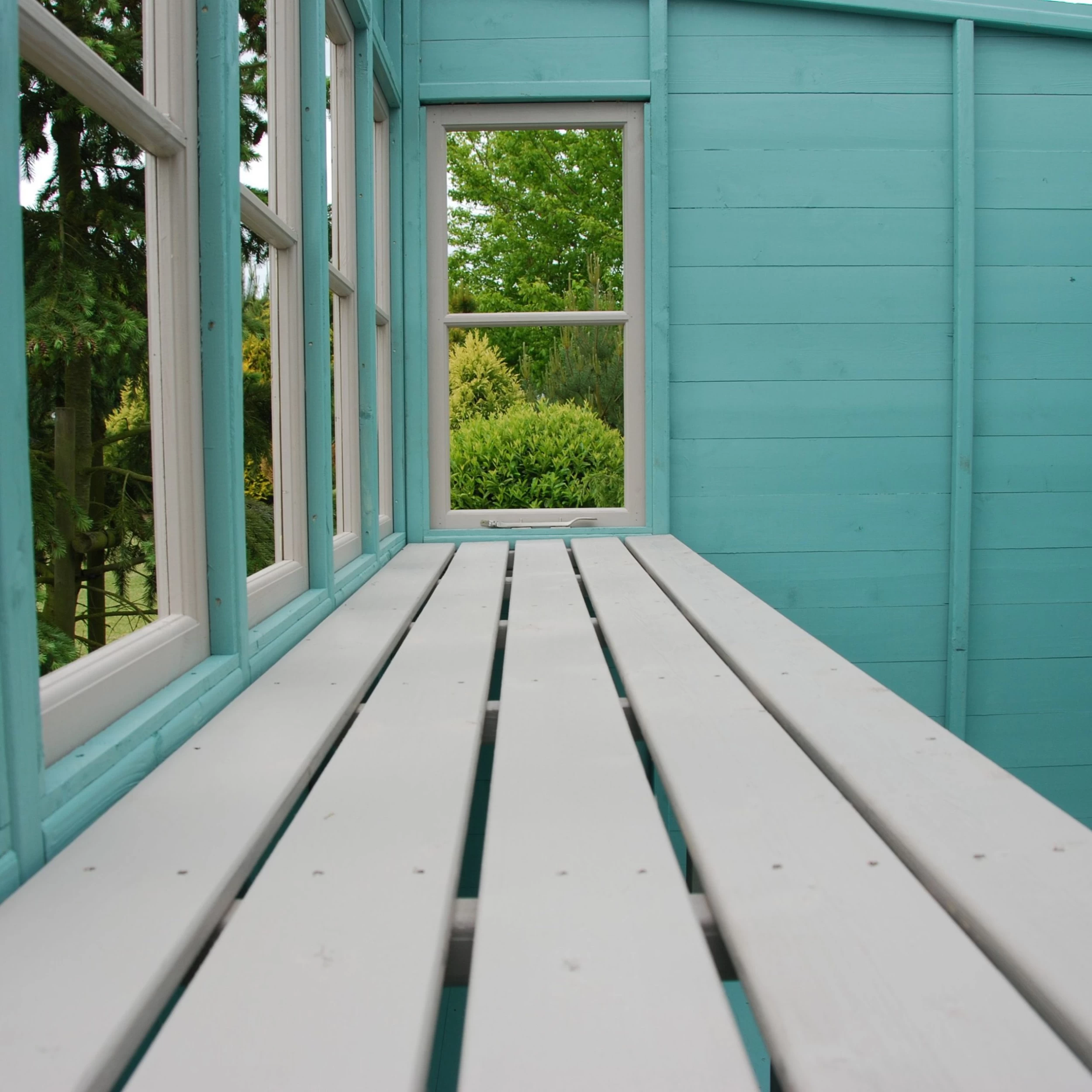 Shire Sun 8x8 Glass Pent Shiplap Wooden Summer House - Base Not Included 9 Shire Sun 8x8 Glass Pent Shiplap Wooden Summer House - Base Not Included - Image 7