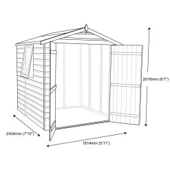 Shire Warwick 8x6 Ft Apex Shiplap Wooden Shed With Floor (Base Included) - Assembly Service Included -Gardens and Outdoor Stores shire warwick 8x6 ft apex shiplap wooden shed with floor base included assembly service included5019804456413 03t