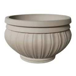 Southern Patio Bantry Beige Stone Effect Terracotta Lined Round Plant Pot (Dia)41cm