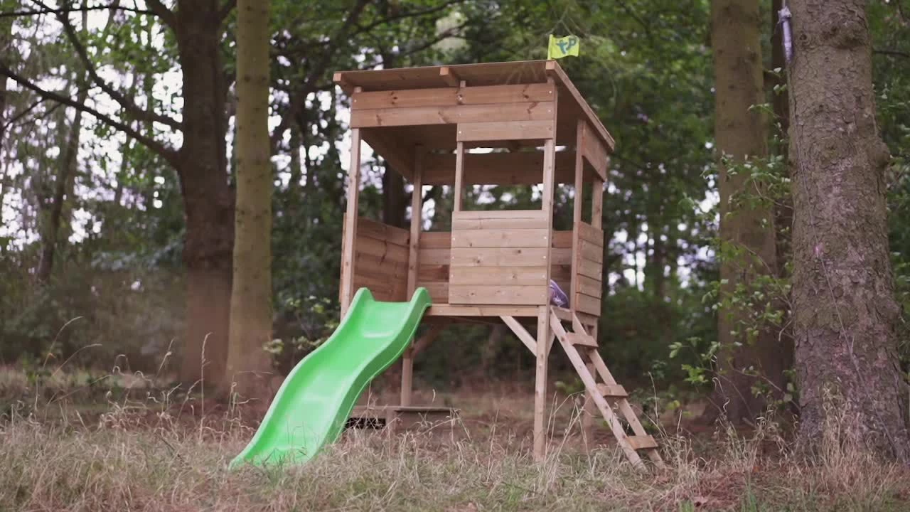 TP Toys 5.5x8 Treetops Wood Tower Playhouse Assembly Required 4 TP Toys 5.5x8 Treetops Wood Tower Playhouse Assembly Required - Image 2