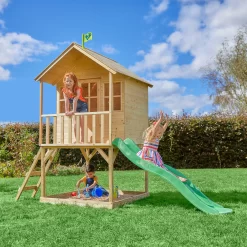 TP Toys 7.5x5 Hill Top Timber Tower Slide Playhouse Assembly Required -Gardens and Outdoor Stores tp toys 7 5x5 hill top timber tower slide playhouse assembly required5021854803185 02i bq