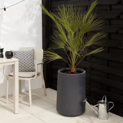 Verve Ammer Dark Grey Fibreclay Circular Plant Pot (Dia)37cm -Gardens and Outdoor Stores verve ammer dark grey fibreclay circular plant pot dia 37cm5059340327488 01i