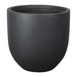 Verve Ammer Dark Grey Fibreclay Circular Plant Pot (Dia)42cm