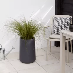 Verve Ammer Dark Grey Fibreclay Tall Circular Plant Pot (Dia)28cm -Gardens and Outdoor Stores verve ammer dark grey fibreclay tall circular plant pot dia 28cm5059340327495 01i