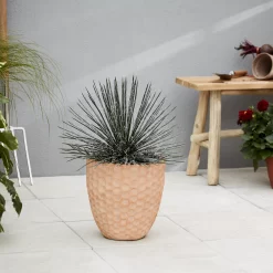 Verve Gudenå Natural Terracotta Honeycomb Circular Plant Pot (Dia)42cm -Gardens and Outdoor Stores verve gudena natural terracotta honeycomb circular plant pot dia 42cm5059340327617 01i