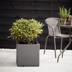 Verve Iraklia Grey Square Planter -Gardens and Outdoor Stores verve iraklia grey square planter5059340327549 01i