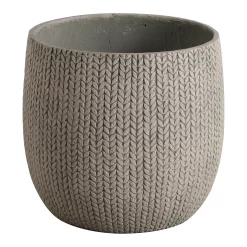 Verve Kulun Beige Knitted Effect Fibreclay Circular Plant Pot (Dia)46cm