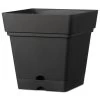 Verve Nurgul Dark Grey Plastic Square Plant Pot (Dia)38cm -Gardens and Outdoor Stores verve nurgul dark grey plastic square plant pot dia 38cm3663602899891 01bq