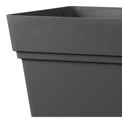 Verve Nurgul Dark Grey Plastic Square Plant Pot (Dia)38cm -Gardens and Outdoor Stores verve nurgul dark grey plastic square plant pot dia 38cm3663602899891 36c
