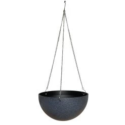 Verve Terrazzo Grey Round Polypropylene (PP) Hanging Basket, 33cm