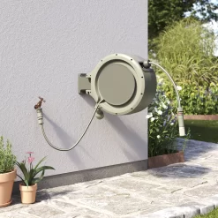 Verve Wall-mounted Manual Hose Reel Set (L)25m -Gardens and Outdoor Stores verve wall mounted manual hose reel set l 25m5059340250991 01i