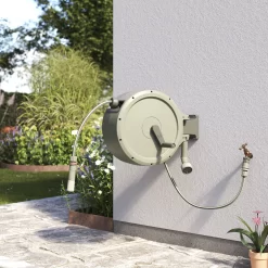 Verve Wall-mounted Manual Hose Reel Set (L)25m -Gardens and Outdoor Stores verve wall mounted manual hose reel set l 25m5059340250991 04i