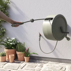 Verve Wall-mounted Manual Hose Reel Set (L)40m -Gardens and Outdoor Stores verve wall mounted manual hose reel set l 40m5059340251004 03i