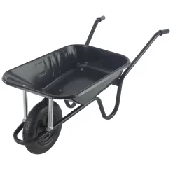 Walsall Endurance Black Steel Heavy Duty Wheelbarrow 85L